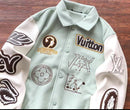 Jaqueta Louis Vuitton Leather and Wool Varsity