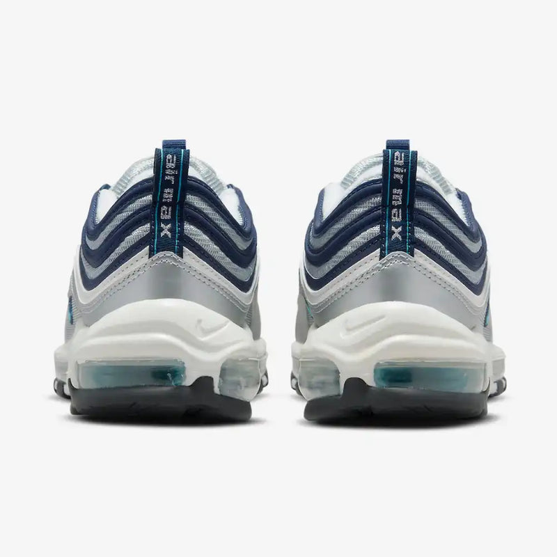 Nike Air Max 97 Metallic Silver and Chlorine Blue - DRIP DOS ARTISTAS 