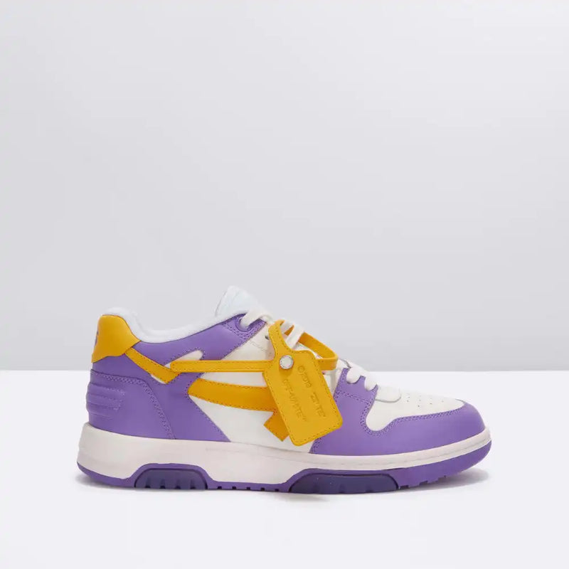 Off-White Out Of Office Calf Leather Violet Yellow - DRIP DOS ARTISTAS 