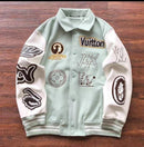 Jaqueta Louis Vuitton Leather and Wool Varsity