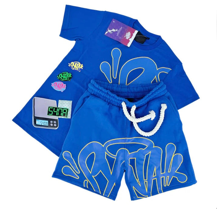 Conjunto Shorts Synaworld Azul/Amarelo