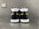 Jordan 1 Mid Patent Black White Gold - DRIP DOS ARTISTAS 