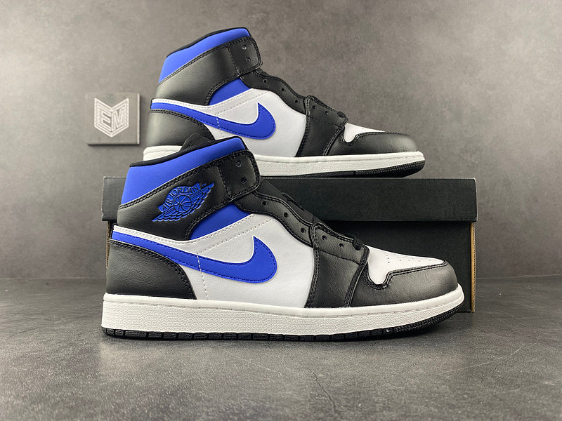 Jordan 1 Mid White Black Racer Blue - DRIP DOS ARTISTAS 