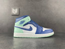 Jordan 1 Mid Mystic Navy Mint Foam - DRIP DOS ARTISTAS 