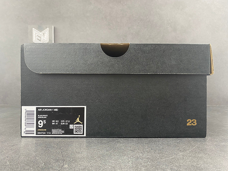 Jordan 1 Mid White Black - DRIP DOS ARTISTAS 