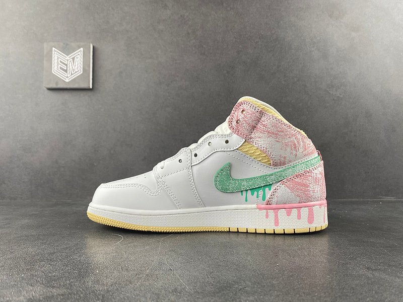 Air Jordan 1 Mid Paint Drip (GS) - DRIP DOS ARTISTAS 