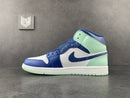 Jordan 1 Mid Mystic Navy Mint Foam - DRIP DOS ARTISTAS 