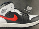 Air Jordan 1 Mid Black Chile Red White - DRIP DOS ARTISTAS 