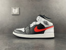 Air Jordan 1 Mid Black Chile Red White - DRIP DOS ARTISTAS 