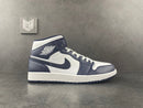 Jordan 1 Mid White Metallic Gold Obsidian - DRIP DOS ARTISTAS 